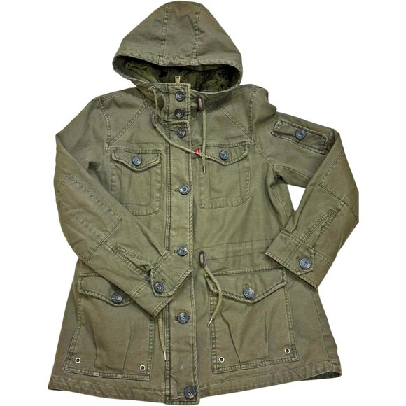 Levi's Army Green Quilted Hooded Military Utility Field Jacket - Picture 11 of 11